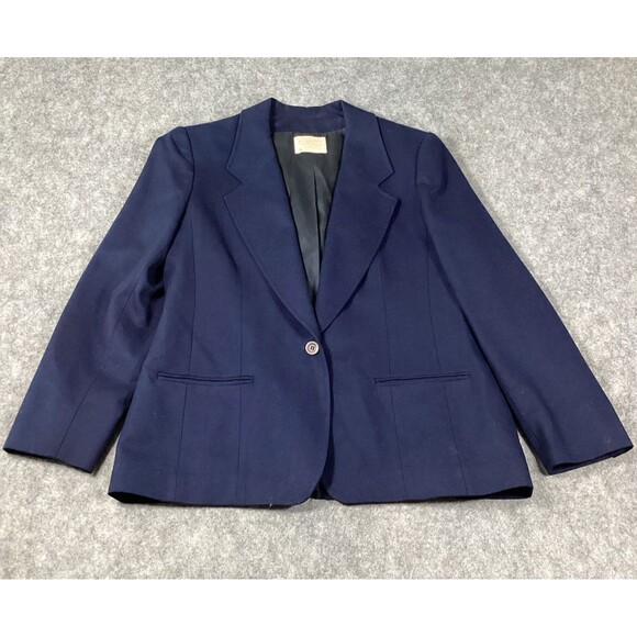 Vintage Pendleton Womens Blazer 1950s Navy Blue Size 16 100% Virgin Wool USA - Picture 4 of 14